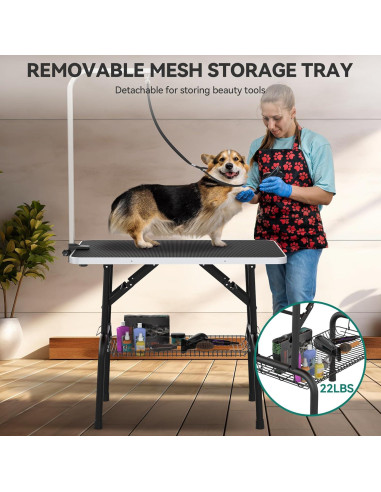 Mesa de Aseo para Perros YITAHOME 91.44 cm Ajustable Plegable