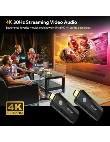 Transmisor y receptor HDMI inalámbrico EDUP 4K Ultra HD