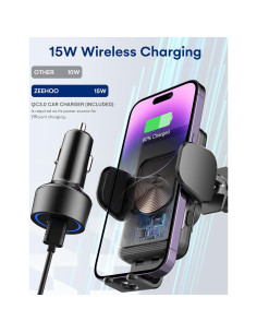 Cargador Inalámbrico para Auto ZeeHoo 15W con Adaptador 45W 2