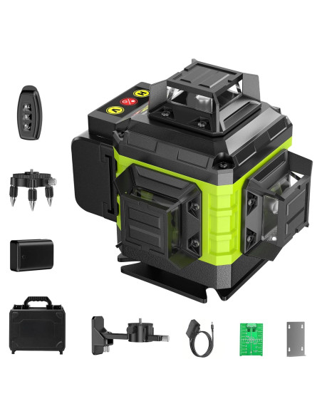 Nivel láser 4D GiBiMoFi 16 líneas 360 auto nivelante verde Nivel láser 4D GiBiMoFi 16 líneas 360 auto nivelante verde
