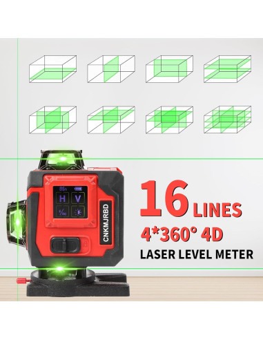 Nivel Láser 4D Verde CNKMJRBD con Trípode y Control Remoto