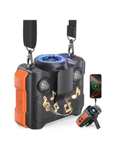 Ventilador Portátil BLAVOR PN-W50 4-en-1 con Bluetooth y Linterna