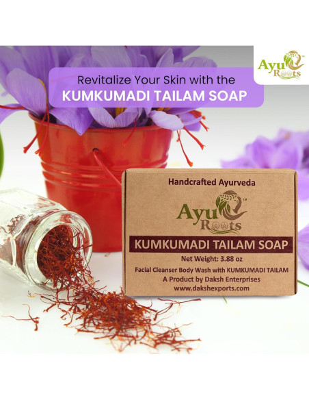 Jabón Ayurvédico Kumkumadi Tailam 109.8g - Natural y Hidratante Jabón Ayurvédico Kumkumadi Tailam 109.8g - Natural y Hidratante