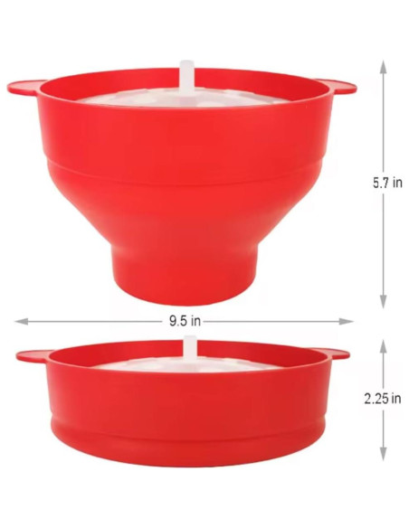 Tazón para Palomitas de Maíz Microondas Topnotchplace Rojo 1.9kg Tazón para Palomitas de Maíz Microondas Topnotchplace Rojo 1.9kg