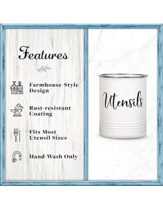 Soporte de Utensilios Vintage Home Acre Designs - Organizador 17x13.7cm - Blanco 2