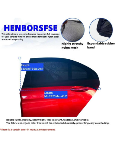 Pantalla Solar para Ventana Lateral Henborsfse - Curvada 107x69.9 cm