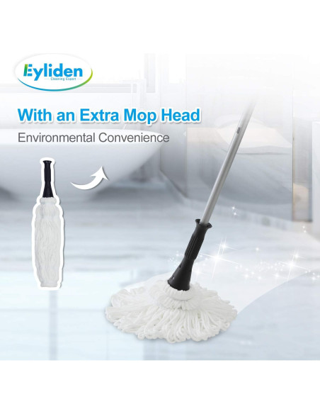 Mopa Eyliden de Microfibra con Escurridor y 2 Cabezas 146 cm Mopa Eyliden de Microfibra con Escurridor y 2 Cabezas 146 cm