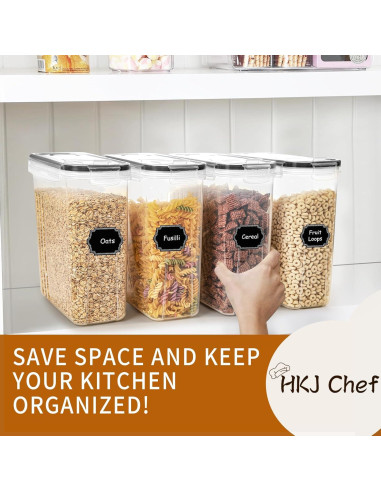 Juego de Contenedores de Cereal HKJ Chef 4L Herméticos 4PCS