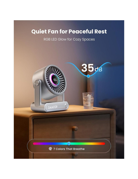 Ventilador de Escritorio Gaiatop Portátil 6000mAh 5 Velocidades Ventilador de Escritorio Gaiatop Portátil 6000mAh 5 Velocidades