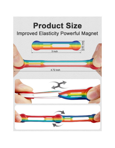 Viaky 6 Pcs Sujetadores Magnéticos de Cable Arcoíris Silicona