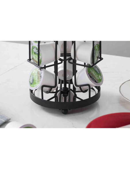 Carrousel de Almacenamiento de Cápsulas de Café Premium Racks - Base Giratoria - Caja de Azúcar Removible Carrousel de Almacenamiento de Cápsulas de Café Premium Racks - Base Giratoria - Caja de Azúcar Removible