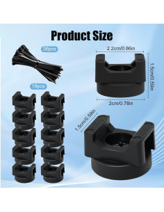18 Clips Magnéticos para Cables mzfoo - Soporte de Cinta 5.2 kg 2