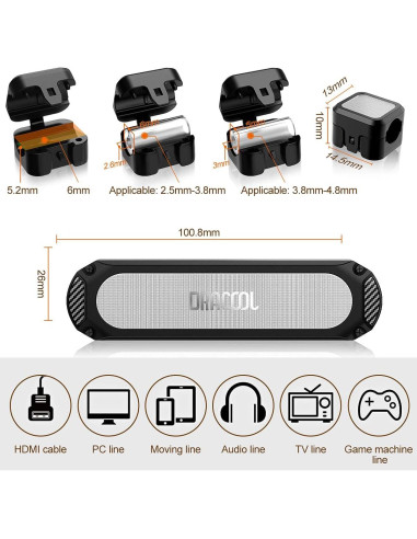 Soporte Magnético Dracool para Cables 6 Slots Negro