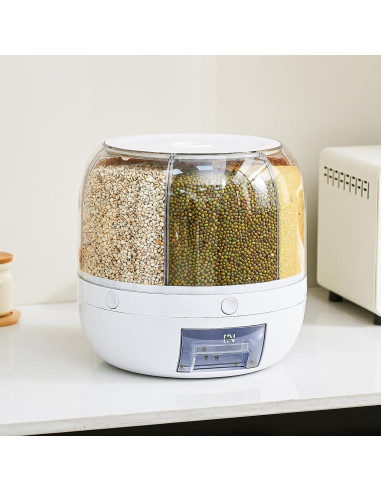 Dispensador de Arroz UFORU 9.07 kg 6 Compartimentos a Prueba de Humedad