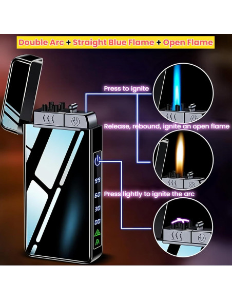 Encendedor de Butano NINSI Hielo Azul 3 en 1 Recargable USB Encendedor de Butano NINSI Hielo Azul 3 en 1 Recargable USB