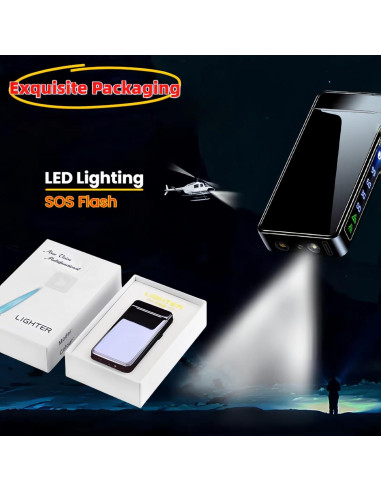 Encendedor de Butano NINSI Hielo Azul 3 en 1 Recargable USB