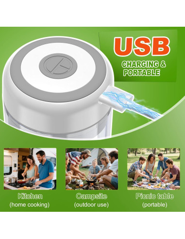 Picador de Ajo Eléctrico CASAVORN 250ml Inalámbrico USB