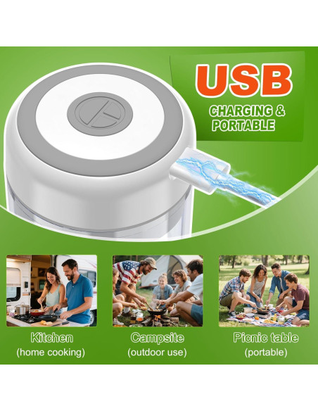 Picador de Ajo Eléctrico CASAVORN 250ml Inalámbrico USB Picador de Ajo Eléctrico CASAVORN 250ml Inalámbrico USB