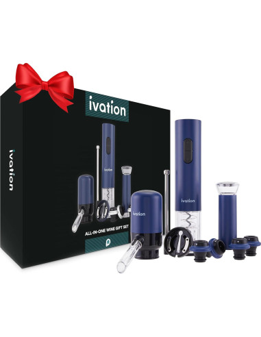 Conjunto de Regalo de Vino Ivation - Abrebotellas Eléctrico y Accesorios