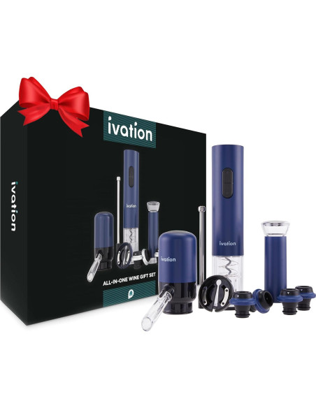 Conjunto de Regalo de Vino Ivation - Abrebotellas Eléctrico y Accesorios Conjunto de Regalo de Vino Ivation - Abrebotellas Eléctrico y Accesorios