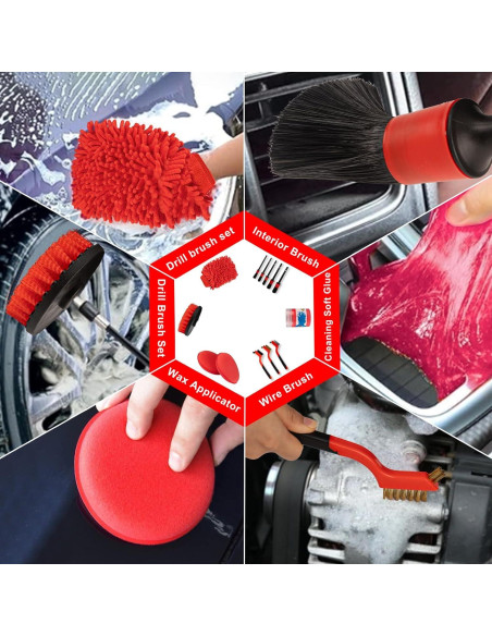 Kit de Detalle de Coche 19 Piezas Ossofire - Limpieza Interior y Exterior Kit de Detalle de Coche 19 Piezas Ossofire - Limpieza Interior y Exterior