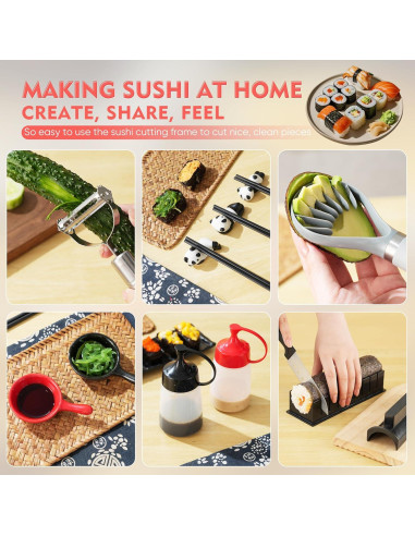 Kit de Hacer Sushi Brezlio - 43 Piezas con Bazooka y Moldes