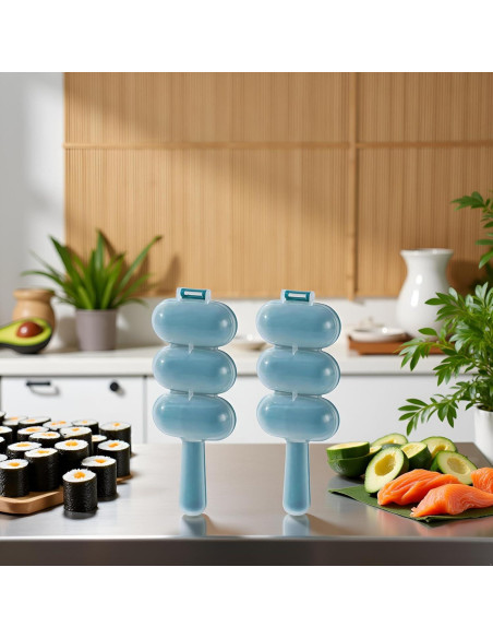 Kit de Moldeadores de Bolas de Arroz Htppzjr - 2 Piezas Azul Kit de Moldeadores de Bolas de Arroz Htppzjr - 2 Piezas Azul