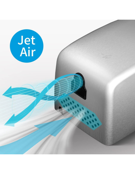 Secador de manos AIKE AK2803D 1350W Acero Inoxidable Compacto Secador de manos AIKE AK2803D 1350W Acero Inoxidable Compacto
