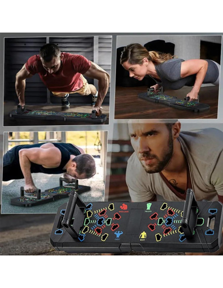 Tablero de Flexiones Multifuncional AKTJHS 16 en 1 Plegable Tablero de Flexiones Multifuncional AKTJHS 16 en 1 Plegable