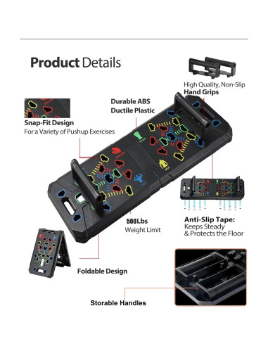Tablero de Flexiones Multifuncional AKTJHS 16 en 1 Plegable