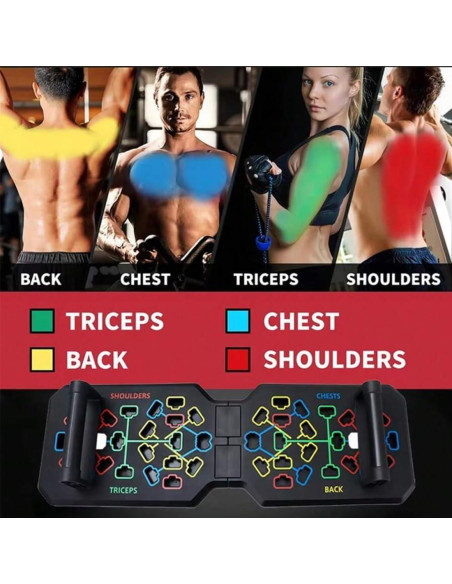 Tabla de Flexiones Plegable Nuotara 19 en 1 con Bandas Tabla de Flexiones Plegable Nuotara 19 en 1 con Bandas