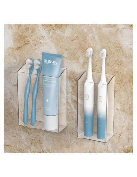 Soporte para Cepillos de Dientes CWYEYE, 2 Piezas Acrílico Transparente Soporte para Cepillos de Dientes CWYEYE, 2 Piezas Acrílico Transparente