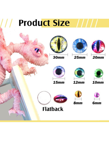 Ojos de Dragón de Vidrio TOAOB 160pcs 6-30mm Manualidades