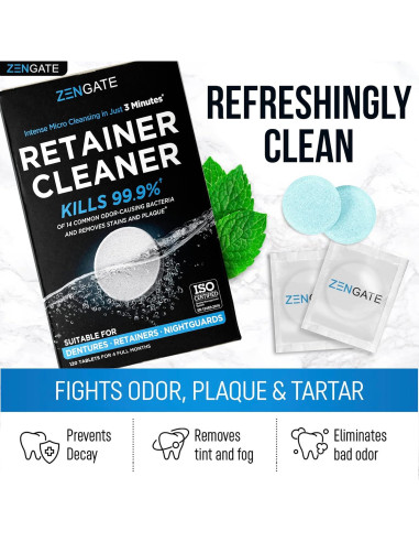 Tabletas Limpiadoras Zengate para Retenedores - 120 Tabletas