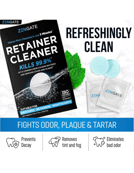 Tabletas Limpiadoras Zengate para Retenedores - 120 Tabletas Tabletas Limpiadoras Zengate para Retenedores - 120 Tabletas