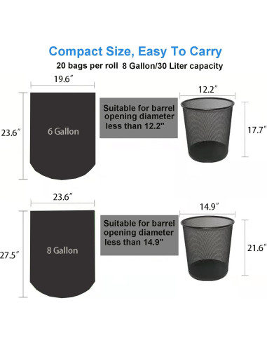 Bolsas Compostables TL-JIYPU 40 Unidades 30 Litros Camping