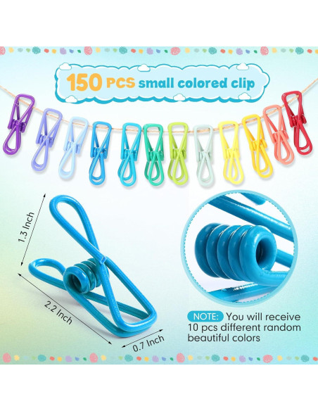 150 Clips Multicolores para Bolsas de Comida MorningRo 5.8 cm 150 Clips Multicolores para Bolsas de Comida MorningRo 5.8 cm