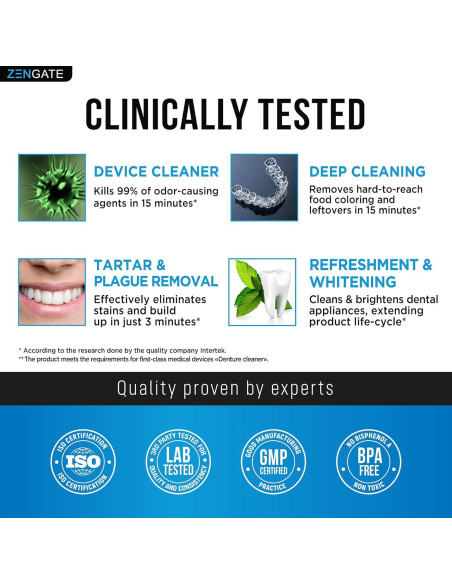 Tabletas Limpiadoras Zengate para Retenedores - 120 Tabletas Tabletas Limpiadoras Zengate para Retenedores - 120 Tabletas