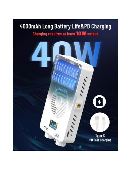 Luz LED Portátil 40W Yeaki para Cámara 4000mAh 3000-7000K Luz LED Portátil 40W Yeaki para Cámara 4000mAh 3000-7000K