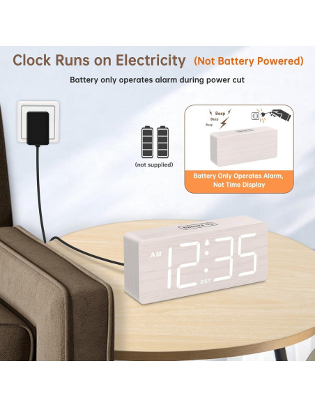 Reloj Despertador Digital de Madera DreamSky DS2208 con Alarma Fuerte Reloj Despertador Digital de Madera DreamSky DS2208 con Alarma Fuerte