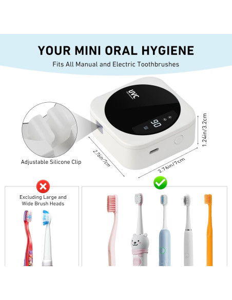 Estuche de limpieza UV para cepillos de dientes Glowivize - Blanco Estuche de limpieza UV para cepillos de dientes Glowivize - Blanco