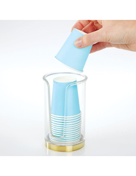 Dispensador de Vasos de Papel mDesign Lumiere 3 oz - Claro Dispensador de Vasos de Papel mDesign Lumiere 3 oz - Claro