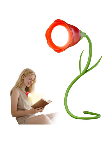 Lámpara de Libro ONXE Rosa Flexible USB-C 3 Modos 12H