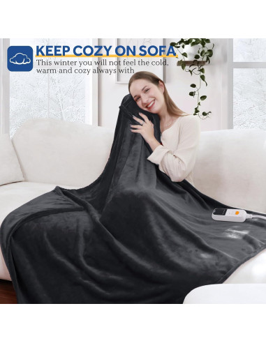 Manta Eléctrica Calentada Sealy 127x152cm Franela 6 Niveles