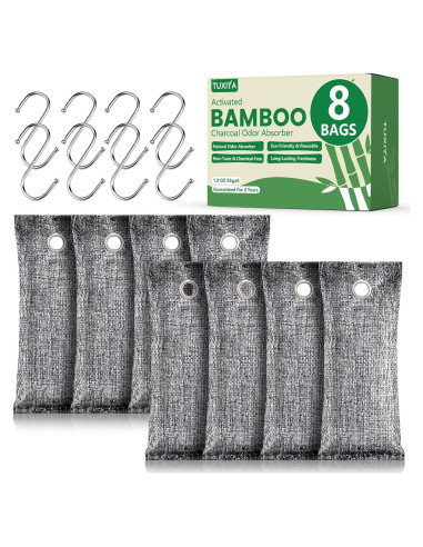 8 Pack Desodorantes de Carbón Activado TUXIYA 50g - Eliminador de Olores