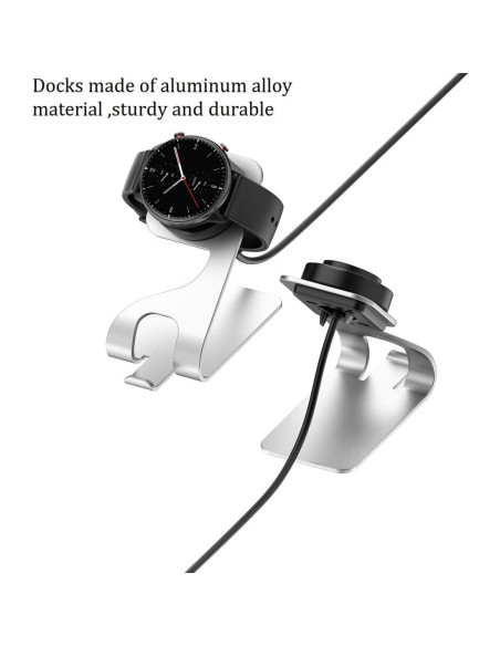 Base de Carga USB KETOPKIN para Amazfit Bip, GTR y GTS - Plata Base de Carga USB KETOPKIN para Amazfit Bip, GTR y GTS - Plata