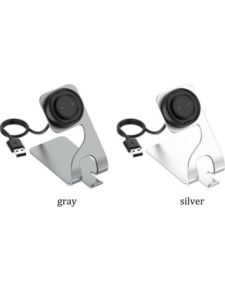 Base de Carga USB KETOPKIN para Amazfit Bip, GTR y GTS - Plata Base de Carga USB KETOPKIN para Amazfit Bip, GTR y GTS - Plata
