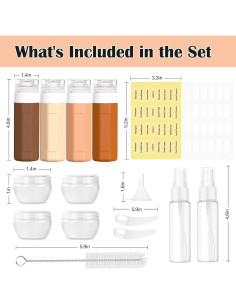 Redfly 17PCS Botellas de Viaje Silicona Aprobadas por TSA 2
