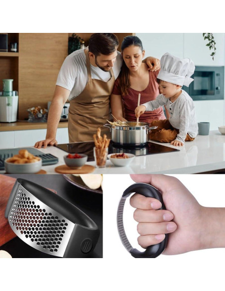 Prensa de Ajo Rocker LXNIEPAN de Acero Inoxidable, 63g Prensa de Ajo Rocker LXNIEPAN de Acero Inoxidable, 63g
