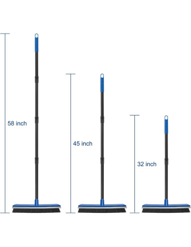 Escoba de empuje KeFanta 40.64 cm con rasqueta y cerdas duras